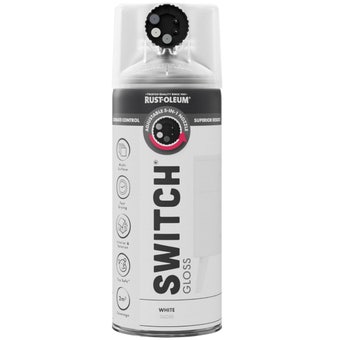Rust-Oleum Switch White Gloss Multi-Surface Spray Paint 400ml – 5-in-1 Adjustable Nozzle