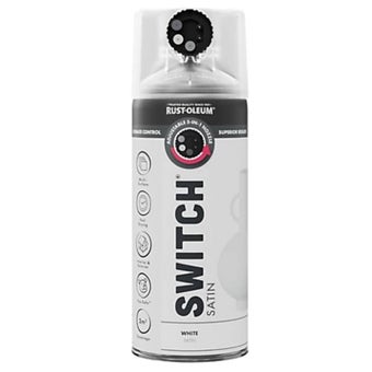 Rust-Oleum Switch White Satin Multi-Surface Spray Paint 400ml – 5-in-1 Adjustable Nozzle