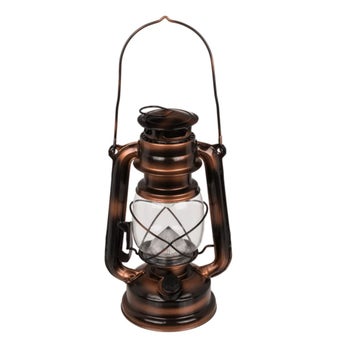 Rustic LED Storm Lantern – Bronze Metal 25cm – Indoor Outdoor Decorative Mood Lighting3
