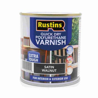 Rustins Quick Dry Polyurethane Varnish 500ml - Satin Walnut