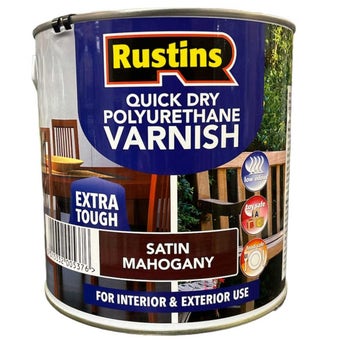 Rustins Quick Dry Polyurethane Varnish Satin Mahogany 2.5L