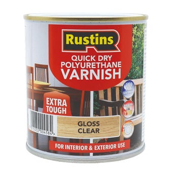 Rustins Quick Drying Polyurethane Varnish Gloss Clear 250ml