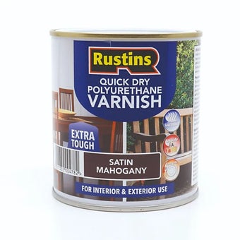 Rustins Quick Drying Polyurethane Varnish Satin Mahogany 1L