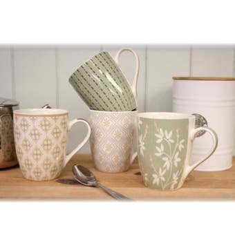 Sage Green Assorted Mugs - 12oz