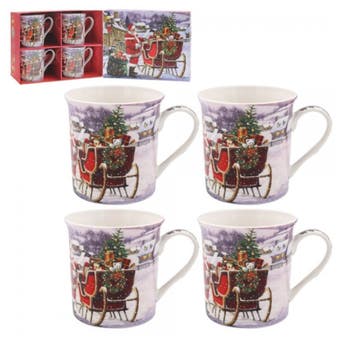 Santa Christmas Mugs - Set of 4