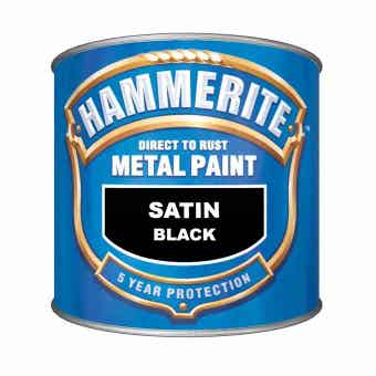 Hammerite Direct To Rust Metal Paint - Smooth Black 250ml