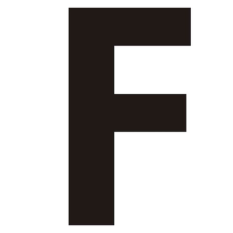 Black Helvetica Bold Condensed Style Vinyl Letter F - 75mm