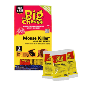 Big Cheese Mouse Killer Grain Bait Sachet - 3 x 25g