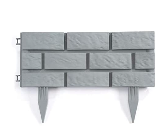 Grey brick effect garden edging