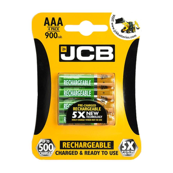 JCB Rechargeable Batteries AAA 900Mah 4 Pack