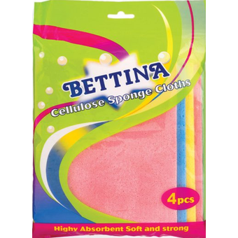 Bettina 4 Pack Cellulose Sponge Wipes