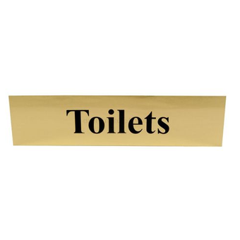 Self-Adhesive Brass Effect Horizontal - Toilets - Sign