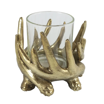 Antler tealight holder Gold - Medium