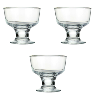 Glass sundae dish 28cl Set of 3