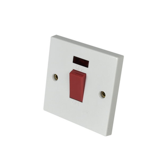 45 Amp 1 Gang Wall Cooker Switch with Neon White