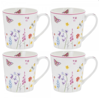 Butterfly Garden Mug Set x 4