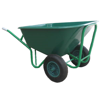 MOY 160L (Green) Twin Wheel Plastic Wheelbarrow