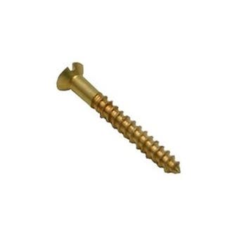 Centurion Brass Slotted Countersunk Woodscrews - 3/4" x 4mm - Pack of 18