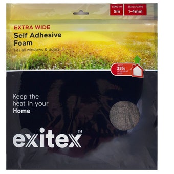 Exitex Self-Adhesive Foam Seal 5m – Grey I Extra Wide