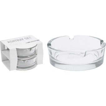 Glass Ashtrays 80 x 30 mm – Classic, Durable and Easy to Clean I Set of 2