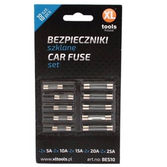XL Tools set of Glass Fuses 5–25A – 10 Piece Assorted Pack