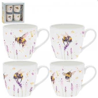 Bees Set of 4 Mugs