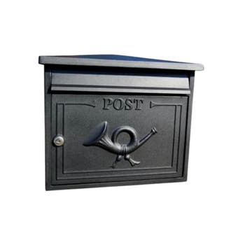 The Shannon Cast Aluminium Post Box - Graphite & Black