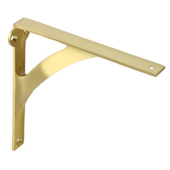 Shelf Bracket For Wood 104mm x 99mm x 10mm - Satin Brass