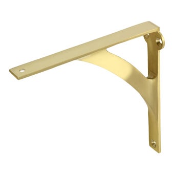 Shelf Bracket For Wood 149mm x 149mm x 16mm - Satin Brass