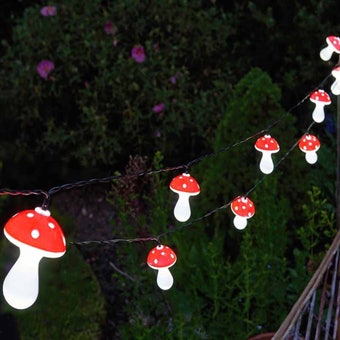 Shrooms Solar String Lights – Set of 10 Fairytale Mushroom Garden Lights