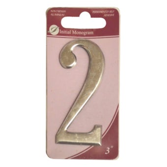 Silver Effect Numeral 2 - 75mm