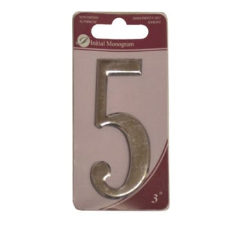 Silver Effect Numeral 5 - 75mm