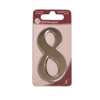 Silver Effect Numeral 8 - 75mm