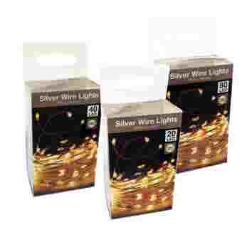 Silver Wire Warm White Lights