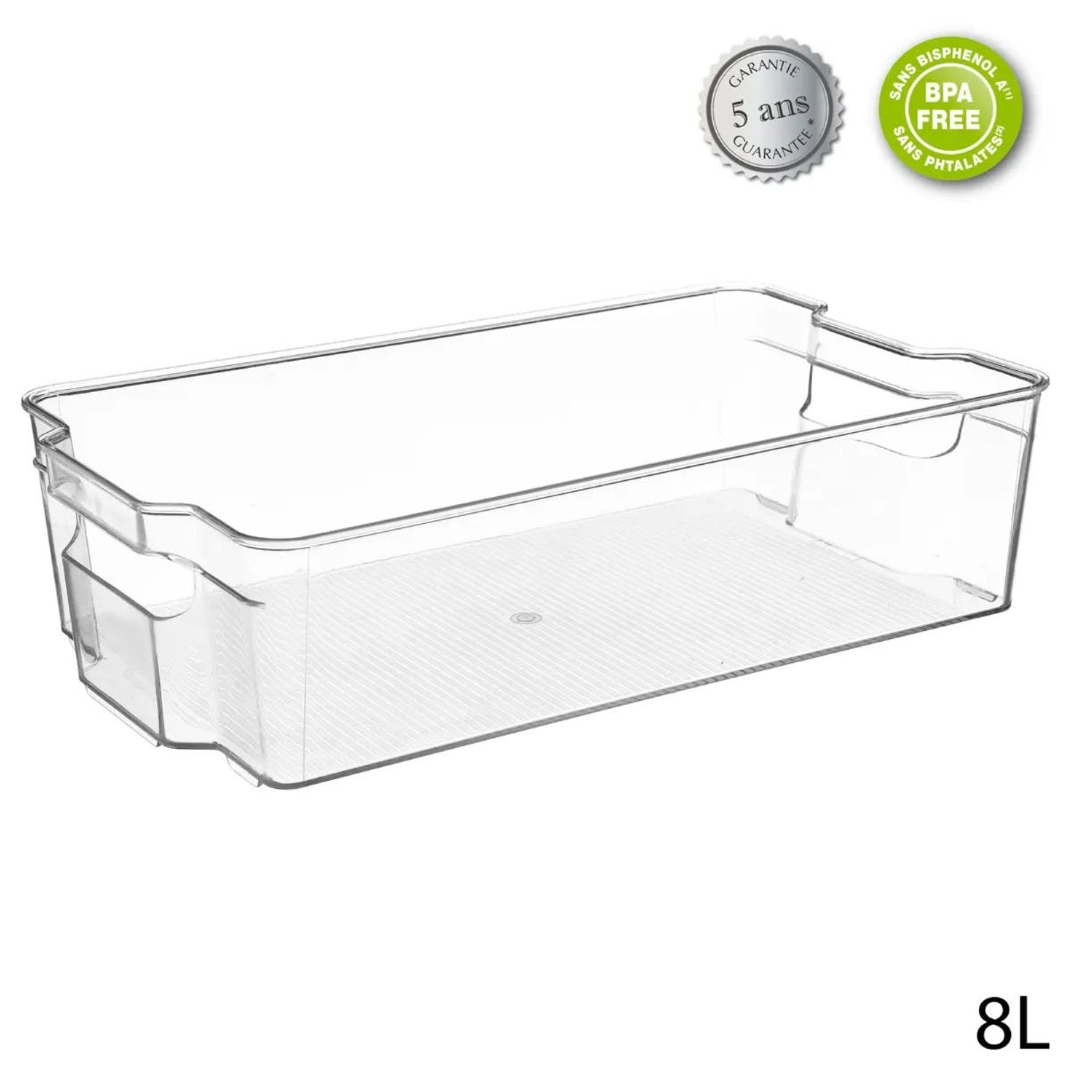 Simply Smart Large Fridge Storage Bin – 8L | BPA-Free Organizer for Refrigerator, Pantry & Kitchen