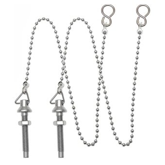 Sink Ball Chain with S Hook and Bolt Plug - Each