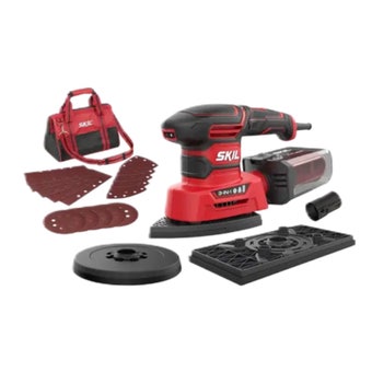 SKIL 7280DA 3-in-1 Multi Sander 250W with 15 Sanding Sheets, 3 Bases & Vacuum Adapter