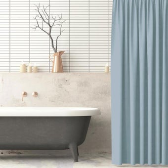 Sky Blue Polyester Shower Curtain 180 x 180 cm | Waterproof Bathroom Curtain