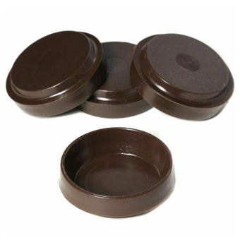Small Brown Castor Cups - Pack of 2
