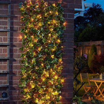 Solar InLit Ivy Trellis 180 x 60cm | Artificial Ivy Privacy Screen with LED Lights