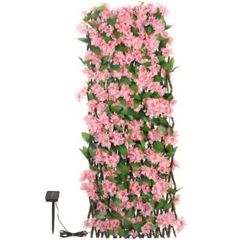 Solar InLit Pink Blossom 180 x 90cm Trellis – Illuminated Decorative Screen
