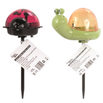 Green Blade Solar Ladybird or Snail Garden Lights | Decorative Solar LED Outdoor Lights - Each