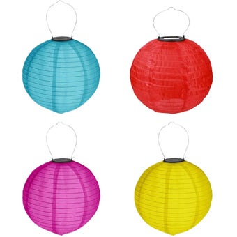Solar Pendant Lantern – 20cm Colourful Outdoor Hanging Light in 6 Vibrant Shades