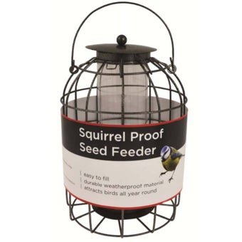 Redwood Squirrel Proof Seed Feeder | Steel Wild Bird Feeder for Small Garden Birds