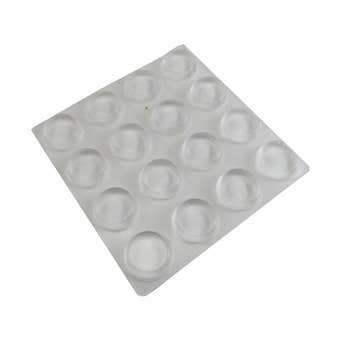 Felt Gard 13mm Surface Guard Vinyl Clear Round Pads - Pack Of 16