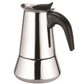 Stainless Steel Italian Express Coffee Maker 6 Cup I Silver
