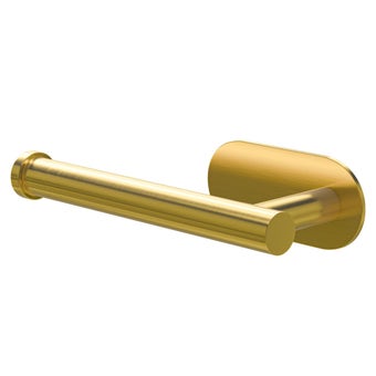 Stainless Steel Matt Gold Self-Adhesive Toilet Roll Holder I No-Drill Modern Bathroom