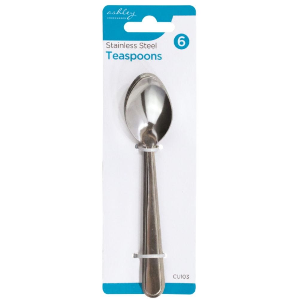 Stainless Steel Teaspoons - Pack of 6