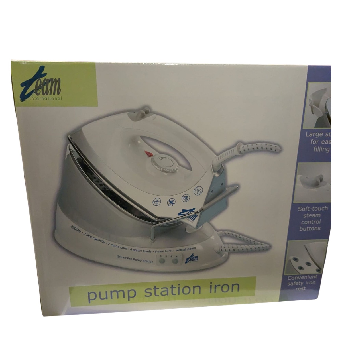 Team Steam Pro Ironing Station – 2200W Power with Stainless Steel Soleplate and 2L Water Tank