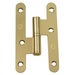 Steel Left Hinge Brass Finish, Round Corners with Flat Head & Washer